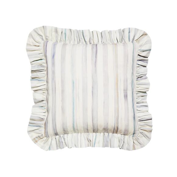 Mackenzie-Childs Sterling Stripe Ruffle Throw Pillow 20x20 NEW - Picture 4 of 4